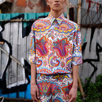 Carnaval Linen Oversize Shirt + Short Set // Multi (S)