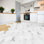 Anti-slip Marble Floor Tile Sticker // White (16"H x 35"W Area)