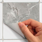 Marble Tile Stickers by Obidos // Gray (16"H x 24"W Area)