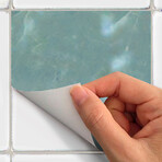 Marble Cement Tile Stickers by Entrada // Blue (12"H x 12"W Area)