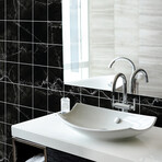 Rio Marble Cement Tile Stickers // Black (16"H x 24"W Area)