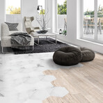 Anti-slip Marble Floor Tile Sticker // White (16"H x 35"W Area)