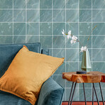 Marble Cement Tile Stickers by Entrada // Blue (12"H x 12"W Area)