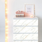 Marble Sticker Furniture // White + Gray + Gold (16"H x 24"W)