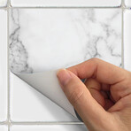 Non-slip Marble Cement Tile Floor Stickers // White (16"H x 16"W)