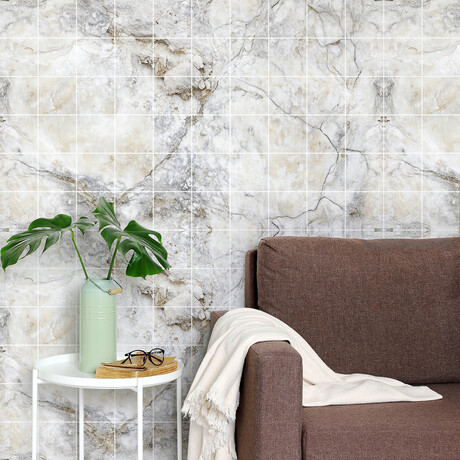 Algiers Marble Tile Stickers (24"H x 39"W Area)