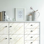 Marble Sticker Furniture // White + Gray + Gold (16"H x 24"W)