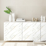 Marble Sticker Furniture // White + Gray + Gold (16"H x 24"W)