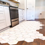 Non-slip Mikonos Marble Floor Tile Stickers (16"H x 35"W Area)