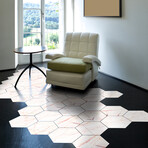 Non-slip Mikonos Marble Floor Tile Stickers (16"H x 35"W Area)