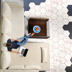 Non-slip Mikonos Marble Floor Tile Stickers (16"H x 35"W Area)