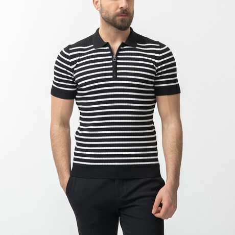 Spencer Knitwear T-Shirt // Black + White (2XL)