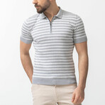 Zack Knitwear T-Shirt // Light Gray + White (S)