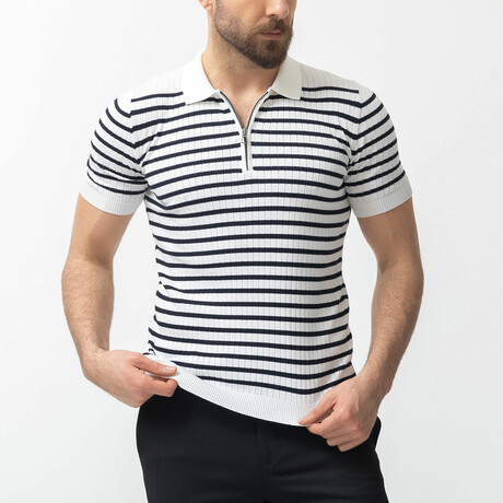 Adil Knitwear T-Shirt // Black + White (S)