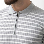 Zack Knitwear T-Shirt // Light Gray + White (S)