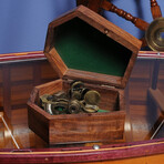 Nautical Sextant + Wooden Box // Medium