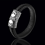 Skull Accent Bracelet // 8.6" // Silver