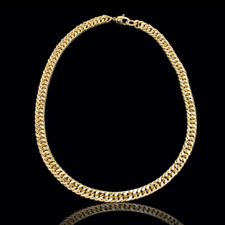 Diamond-Cut Cuban Link Necklace // 22" // Gold