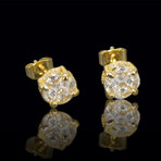 Round CZ Stud Earrings // Gold-Plated