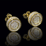Round CZ Pave Stud Earrings // Gold-Plated