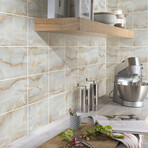 Marble Cement Tile Stickers by Entrada // Beige (12"H x 12"W Area)