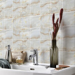 Marble Cement Tile Stickers by Entrada // Beige (12"H x 12"W Area)