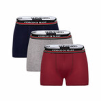 Sean Boxer Brief 3-Pack // Navy + Bordeaux + Gray (L)