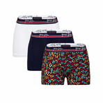Clark Boxer Brief 3-Pack // Patterned + Navy + White (M)