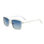 Parker Sunglasses // White Frame + Blue Lens
