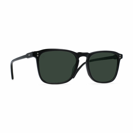 Raen Unisex Wiley Polarized Sunglasses // Crystal Black + Green
