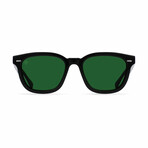 Raen Unisex Myles Polarized Sunglasses I // Crystal Black + Green