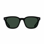 Raen Unisex Myles Polarized Sunglasses II // Crystal Black + Green