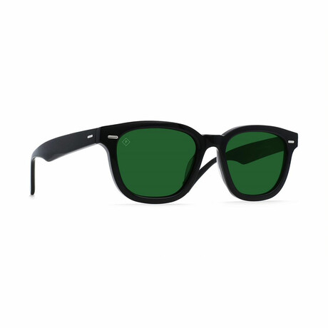 Raen Unisex Myles Polarized Sunglasses I // Crystal Black + Green
