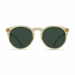 Raen Unisex Remmy Polarized Sunglasses II // Champagne Crystal + Green