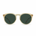 Raen Unisex Remmy Polarized Sunglasses I // Champagne Crystal + Green