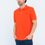 Solid Short Sleeve Polo Shirt // Crimson Orange (L)