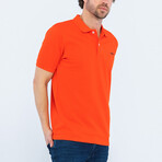 Solid Short Sleeve Polo Shirt // Crimson Orange (XL)