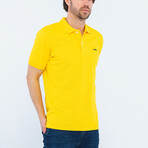 Solid Short Sleeve Polo Shirt // Mustard (L)