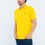 Solid Short Sleeve Polo Shirt // Mustard (S)
