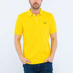 Solid Short Sleeve Polo Shirt // Mustard (2XL)