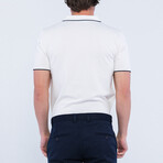 Quarter Zip Short Sleeve Polo Shirt // Ecru (3XL)