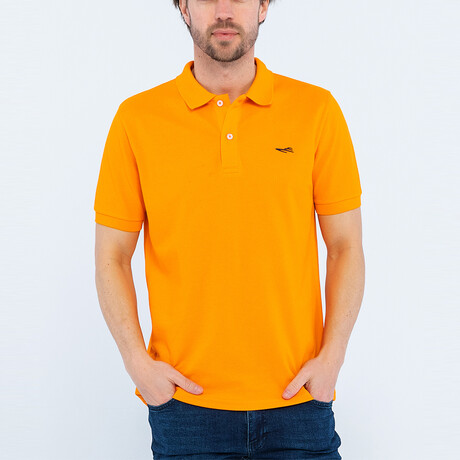 Solid Short Sleeve Polo Shirt // Orange (S)