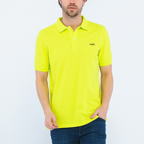 Solid Short Sleeve Polo Shirt // Neon Yellow (S)