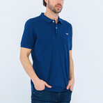 Solid Short Sleeve Polo Shirt // Navy (S)