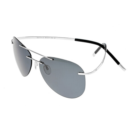 Sullivan Sunglasses // Silver Frame + Black Lens