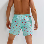 Jude Swim Trunks // Aqua Melon (2XL)