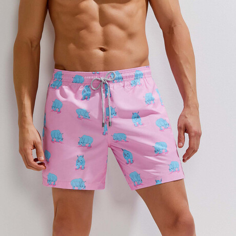 Otto Swim Trunks // Pink + Light Blue (S)