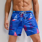 Ethan Swim Trunks // Blue + Red (S)