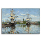 Ships Riding On The Serine At Roue by Claude Monet (12"H x 16"W x 0.13"D)