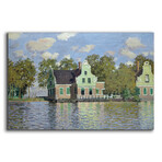 Houses By The Bank Of The River Zaan by Claude Monet (12"H x 16"W x 0.13"D)